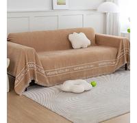 xotoa Housse de canapé en Chenille épaisse, adaptée aux canapés en Forme de L et en U, avec Garniture à Pampilles, adaptée à Toutes Les Saisons(Khaki,180 * 130cm)