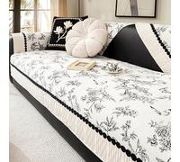 xotoa Housse de canapé en Chenille Jacquard français, segmentée, antidérapante, Disponible en Options 1/2/3/4 Places, adaptée à Toutes Les Saisons(Black,45x45cm)