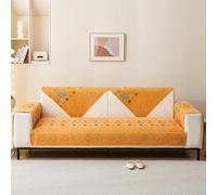 xotoa Housse de canapé légère en Velours Cristal, Robuste et antidérapante, Peut être combinée for 2/3 Personnes ou Plusieurs Personnes.(Orange,90 * 160cm)