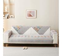 xotoa Housse de canapé légère en Velours Cristal, Robuste et antidérapante, Peut être combinée for 2/3 Personnes ou Plusieurs Personnes.(Grey,90 * 240cm)