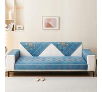 xotoa Housse de canapé légère en Velours Cristal, Robuste et antidérapante, Peut être combinée for 2/3 Personnes ou Plusieurs Personnes.(Blue,70 * 150cm)