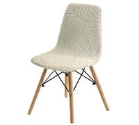 xotoa Housse de Chaise élastique Moderne, Simple et Unie, antidérapante, Universelle, Quatre Saisons(Rice White,6pcs)