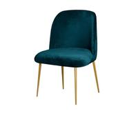 xotoa Housse de Chaise Extensible en Velours, adaptée aux chaises de Salle à Manger Rondes, à Dossier Bas et incurvé; antidérapante et résistante à l'usure.(DeepwaterBlue,2pcs)