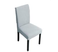 xotoa Housse De Chaise Universelle en Velours, Antidérapante, Couleur Unie, Carrée, Simple, Moderne, for Maison, Hôtel, Mariage(Silver Gray,6pcs)