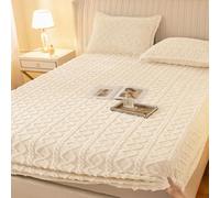 xotoa Housse de Protection for Matelas en Microfibre Quatre Saisons, draps ajustés lavables avec Poches élastiques Profondes, sûrs et Confortables(Beige,Double:47x79inch(3pcs))