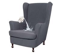 xotoa Housse épaisse for Fauteuil à Oreilles, Ensemble Deux pièces, Tissu texturé tridimensionnel(Light Gray)