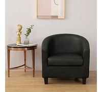 xotoa Housse Extensible et rembourrée for Fauteuil Club - Résistante à l'eau et à l'huile, for Divers lieux(Black)