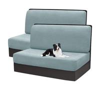 xotoa Housses de Coussins de Camping-Car - Polyester - Spandex, Antidérapantes, Housses de siège de Rechange(Light Blue,2pcs)