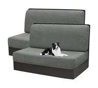 xotoa Housses de Coussins de Camping-Car - Polyester - Spandex, Antidérapantes, Housses de siège de Rechange(Dark Gray,2pcs)