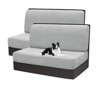 xotoa Housses de Coussins de Camping-Car - Polyester - Spandex, Antidérapantes, Housses de siège de Rechange(Light Gray,2pcs)