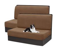 xotoa Housses de Coussins de Camping-Car - Polyester - Spandex, Antidérapantes, Housses de siège de Rechange(Dark Coffee,2pcs)