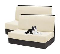 xotoa Housses de Coussins de Camping-Car - Polyester - Spandex, Antidérapantes, Housses de siège de Rechange(Beige,2pcs)