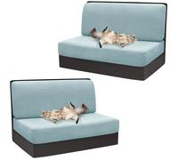 xotoa Housses for Table et chaises de Camping-Car - Tissu Jacquard Extensible, Ensemble Deux pièces, Convient aux sièges de Camping-Car(Light Blue,2pcs)