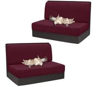 xotoa Housses for Table et chaises de Camping-Car - Tissu Jacquard Extensible, Ensemble Deux pièces, Convient aux sièges de Camping-Car(Wine Red,2pcs)