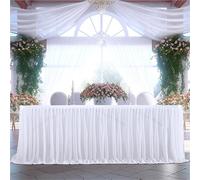 xotoa Rideaux de Table de Mariage en Tulle, décorations de Bureau d'accueil extérieur(Brightwhite,4ft(1.22m*0.77m))