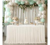 xotoa Rideaux de Table de Mariage en Tulle, décorations de Bureau d'accueil extérieur(Ivorywhite,6ft(1.83m*0.77m))