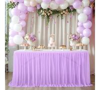 xotoa Rideaux de Table de Mariage en Tulle, décorations de Bureau d'accueil extérieur(Lightpurple,4ft(1.22m*0.77m))