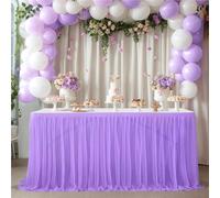 xotoa Rideaux de Table de Mariage en Tulle, décorations de Bureau d'accueil extérieur(Violet,6ft(1.83m*0.77m))