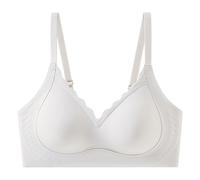 xotoa Soutien-gorge push-up léger sans coutures for femme, maintien souple, sans anneau en acier, bonnet 3/4, tissu en nylon respirant(Grandmagray,Mcode/34code)
