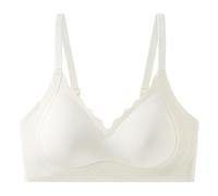xotoa Soutien-gorge push-up léger sans coutures for femme, maintien souple, sans anneau en acier, bonnet 3/4, tissu en nylon respirant(Champagnecolor,Mcode/34code)