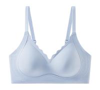 xotoa Soutien-gorge push-up léger sans coutures for femme, maintien souple, sans anneau en acier, bonnet 3/4, tissu en nylon respirant(Lightblue,Mcode/34code)