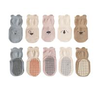 XOUDKE Chaussettes Antidérapantes Bébé,Chaussettes Bébé Coton 100%, Lot de 5 Paires Unisexe Chaussettes Thermiques Chaussettes Antidérapantes Enfant,Convient aux Bébés de 1-3ans