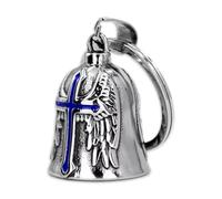 XOUDKE Clochette Moto Saint Christopher Safe Ride Guardian Gremlin Acier Inoxydable Noir, Idée Cadeau Fête des Peres