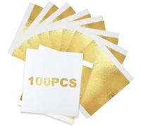 XOUDKE Feuille d'or Imitation,100 Feuilles d'or K,Peut être Utilisé pour l'artisanat de Bronzage,la Décoration de Meubles,Les œuvres d'art,la Peinture à la Feuille d'or,8cm x 8,5cm