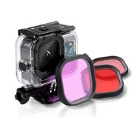 XOUDKE Filtre à lentille de plongée sous-Marine 3 en 1 pour plongée sous-Marine Rouge/Rose/Violet en Eau de mer et Eau Douce pour Le boîtier Officiel étanche de GoPro Hero 11, 10, 9, Black