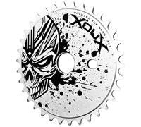 XOUX Raven 3/32" Alloy Chainring for One-Piece Crank - 34T Single Speed Sprocket for BMX, Cruiser & Old School Bike Builds -Silver