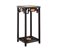 XOVP-023 Tabouret Végétal Sculpture ajourée en séquoia avec Support en marbre, Base de Plante de Style Antique Chinois Support pour Plantes d'intérieur