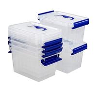 Xowine Boîte de Rangement en Plastique Transparent de 3 L, Lot de 6 Petits Boite Rangement Plastique avec Couvercle