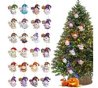 xowwyue Calendrier de Compte à Rebours pour Halloween,Compte à Rebours jusqu à Halloween Calendrier Fantôme avec 24 Pendants | Décor Mural Plat En Acrylique Pour Famille Adultes Ados Amis