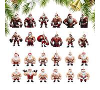 xowwyue Calendrier De L Avent De Noël 2025,Décorations de Noël 2025 en Acrylique 2D Père Musclé | Décoration Mignon pour Mari Femille Fils Fille Ados Jeunes Garçons Filles