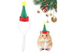 xowwyue Chapeau de poulet de Noël pour animal de compagnie | Chapeau costume de petit animal pour Noël - Chapeau de Noël rouge avec bande élastique réglable pour hamster, guinée, chinchilla