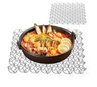 xowwyue Dessous de plat en métal pour plats chauds | Décoration anti-brûlure en acier inoxydable, tapis de table résistant à la chaleur - Pour camping, ferme, cuisine, théière, bol