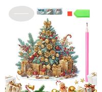 xowwyue Kit de Tableau Strass, 2D Centre de Table Acrylique, Décor De Table Arbre De Noël Avec Support, pour Adulte Enfant Famille Ferme Lieu de Travail Chambre Dortoir Fête Vacances Hiver Festival