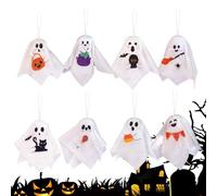 xowwyue Ornements Fantômes pour Arbre,8 Pièces de Pendentifs Fantômes Mignons pour Arbre d'Halloween | Décor De Fête Pour La Ferme, La Fenêtre, Le Patio, Le Jardin, La Maison, L'Entrée, L'Arrière-Cour