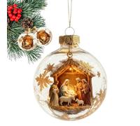 xowwyue Pendentif De La Scène De La Nativité pour Arbre De Noël,Accrochable Sacré Festif | Ornement De Boule De La Nativité pour Arbre De Noël - pour Salon Adultes Adolescents Étudiants Femmes