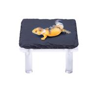 xowwyue Roche De Baignade pour Tortues - Cachette pour Reptiles avec Support en Acrylique | Accessoires pour Terrarium, Décors d'Habitat pour Gecko, Caméléon, Lézard et Tortue Lors du Bain de Soleil
