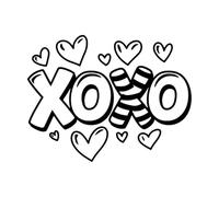 xoxo amour avec des coeurs Stickers muraux 40x51.7cm Stickers pour vitres Noir