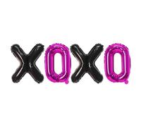 XOXO Ballon en aluminium pour Saint-Valentin, mariage, anniversaire de mariage - 40,6 cm - Noir et rose vif