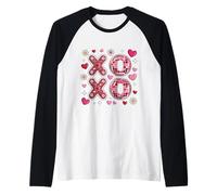 XOXO Chemise Disco Rose Mignon Valentine Cœurs Fleurs Manche Raglan