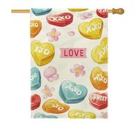 Xoxo Drapeau de maison en toile de jute double face pour extérieur, pelouse, cour, patio, entrée 71,1 x 101,6 cm