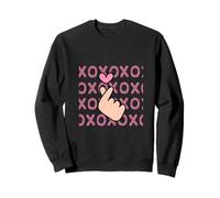 XOXO Heart and Finger Love Gesture Art Sweatshirt