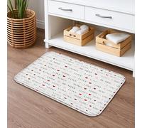 XOXO Tapis de bain à séchage rapide, motif cœur, absorbant, antidérapant, en flanelle, lavable pour la Saint-Valentin, 40,6 x 61 cm