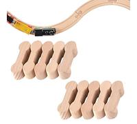 XOXVURI 10 Pièces connecteurs de Voie, Fixations de connecteur de Voie de Train, Accessoires de Voie de Train en Bois, Accessoires de Voie en Vrac