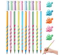 XOXVURI 10Pcs Crayons Enfant Et Crayon Capuchon Avec 5 Guide Doigts Ecriture Enfant Crayons Funky Pour Enfants Crayons De Dessin Animé Cadeaux De Classe Et Cadeaux De Fête Pour Enfants Papeterie Funky