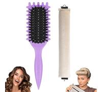 XOXVURI Brosse Cheveux Bouclés Et Heatless Curls Brosse À Boucles Rebondissante Brosse À Boucles Multifonctionnelle Brosse De Coiffage Define Brosse De Définition De Boucles Brosse À Cheveux Bouclés