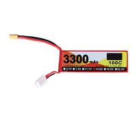 XOYIXOYI Batterie Lipo 100C à taux de décharge élevé pour Voitures RC, Bloc d'alimentation Longue durée 3300mAh 14,8V 4S1P avec connecteur XT60 pour hélicoptères, Avions, Bateaux